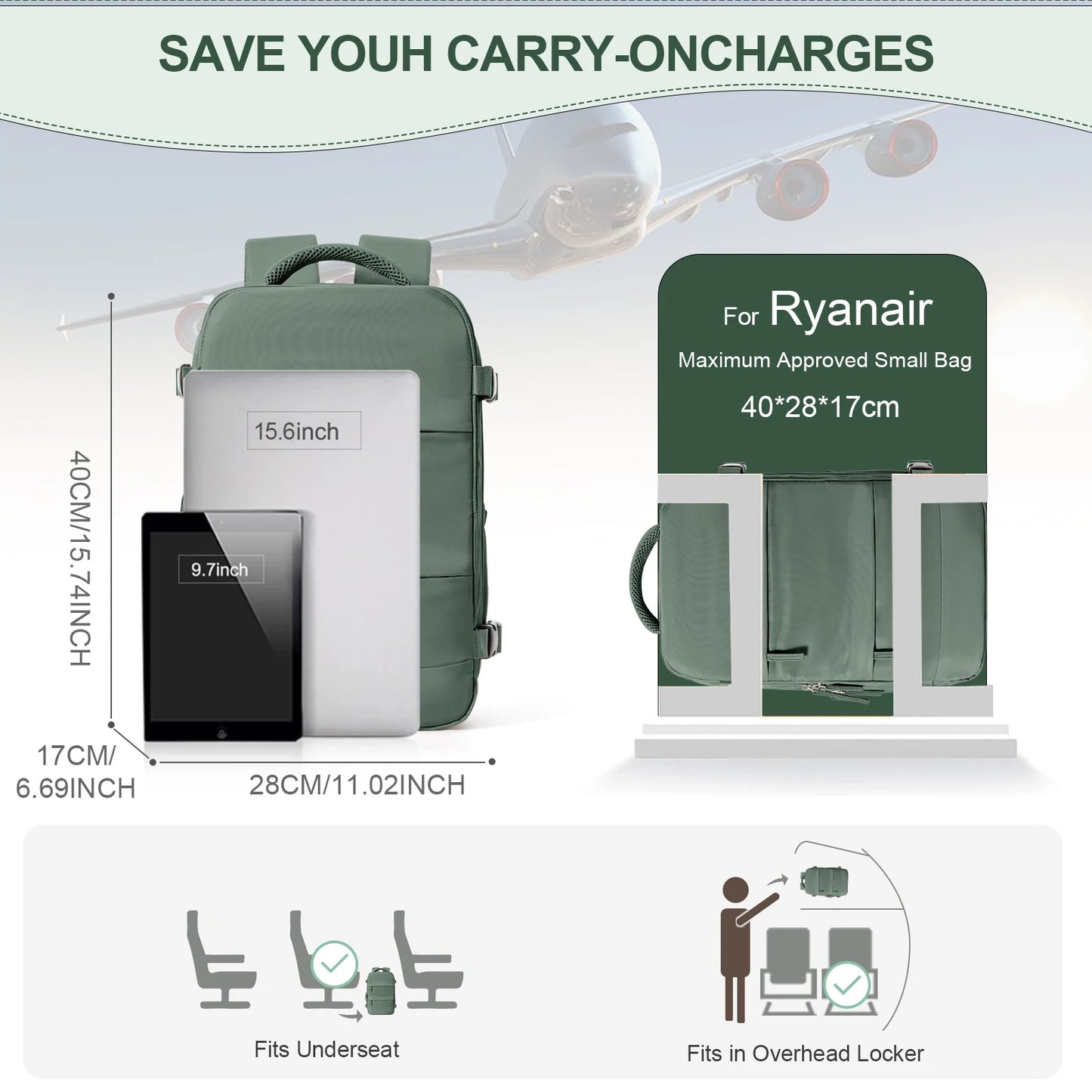 Ryanair Backpack 40x20x25 Cabin Bag Travel Backpack