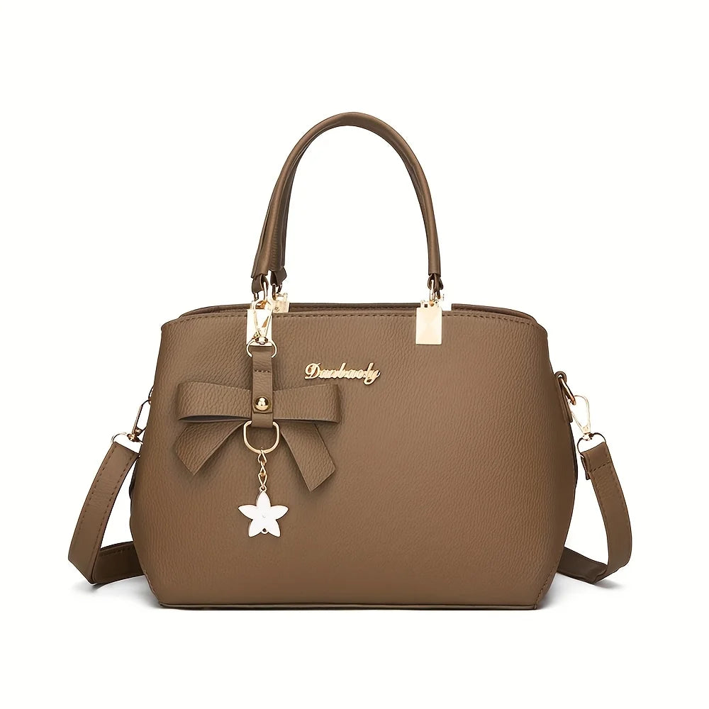 Elegant Shoulder Bag with Bowknot Decoration, Multiple Compartments, Fashion Handbag, Suitable for Work, Party, and Daily Use