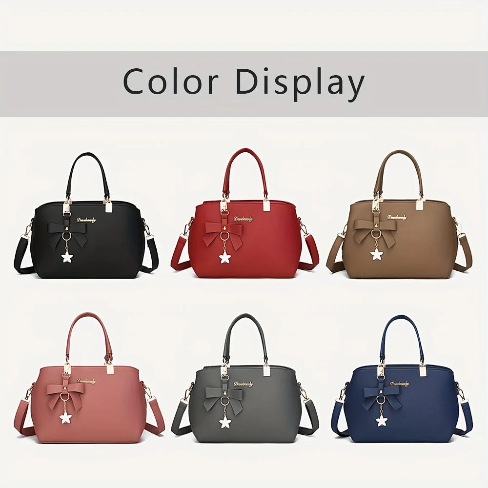 Elegant Shoulder Bag with Bowknot Decoration, Multiple Compartments, Fashion Handbag, Suitable for Work, Party, and Daily Use