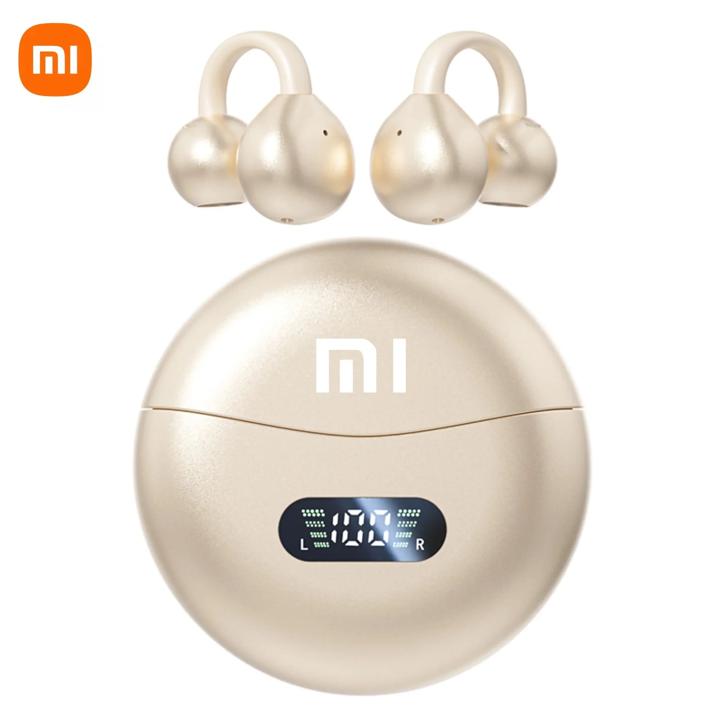 Origin Xiaomi Bone Conduction Earphones Bluetooth 5.4 Earbuds Clip on Ear Comfortable Headphones Sport Digital Display Headsets