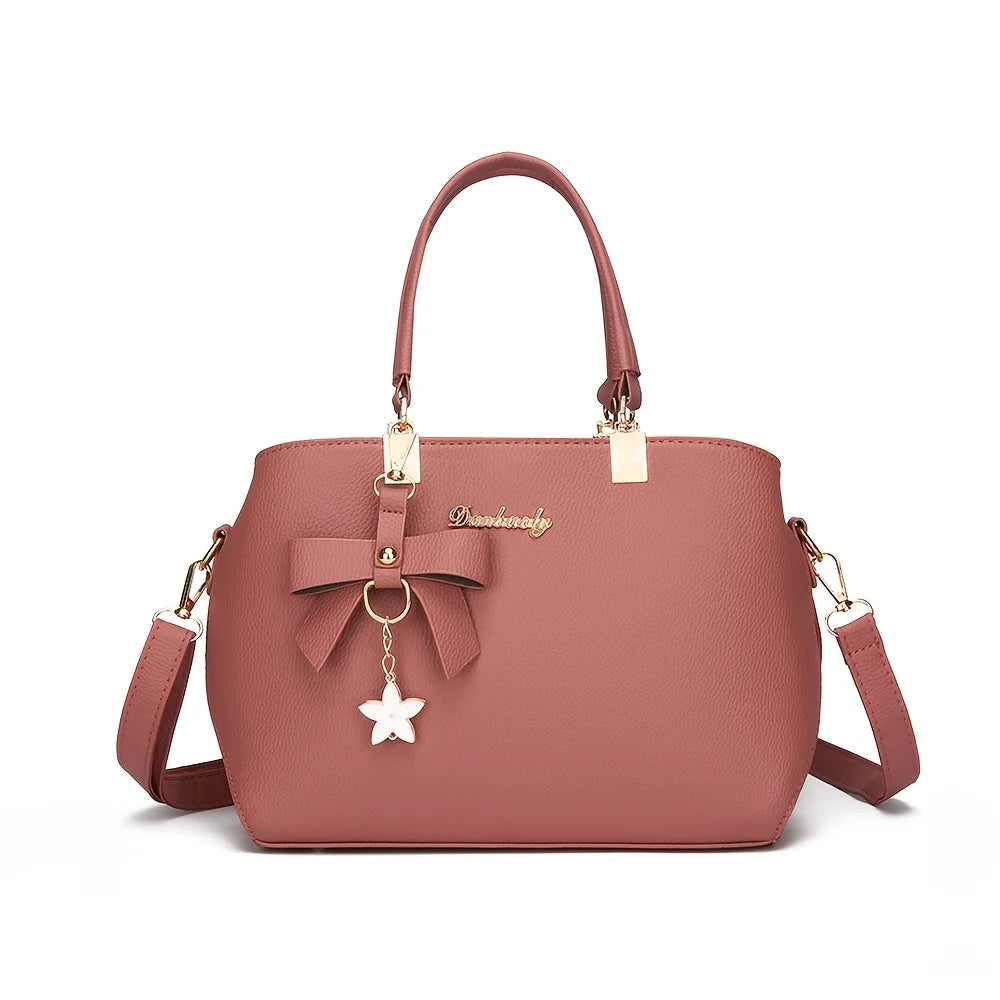 Elegant Shoulder Bag with Bowknot Decoration, Multiple Compartments, Fashion Handbag, Suitable for Work, Party, and Daily Use