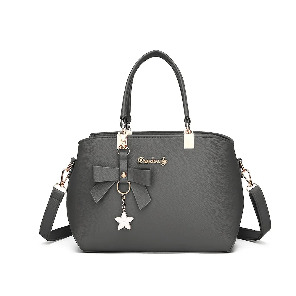 Elegant Shoulder Bag with Bowknot Decoration, Multiple Compartments, Fashion Handbag, Suitable for Work, Party, and Daily Use