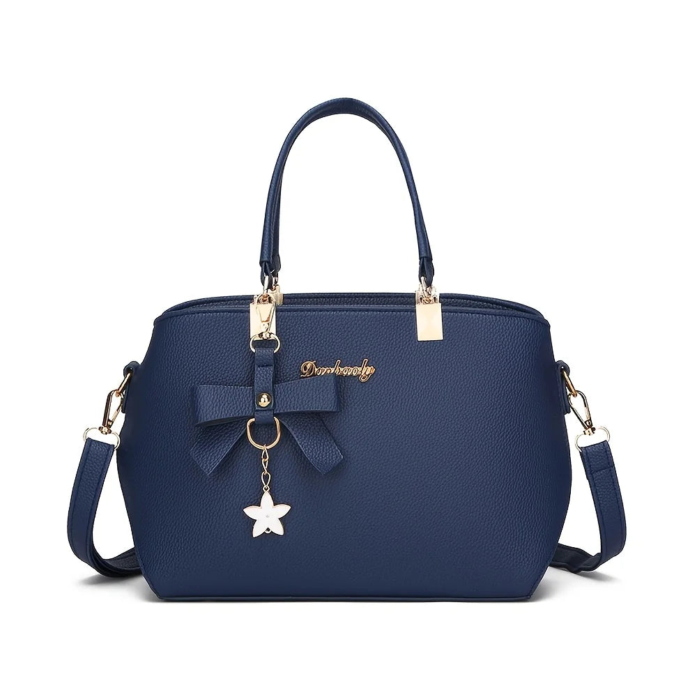 Elegant Shoulder Bag with Bowknot Decoration, Multiple Compartments, Fashion Handbag, Suitable for Work, Party, and Daily Use