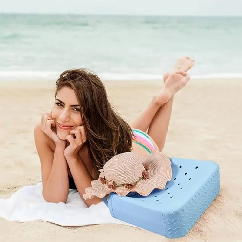 Large Eva Beach Tote Bag Fashion Mommy Diaper Storage Baskets Summer Rubber Tote Solid Color Jelly Beach Bags Sundries Organizer