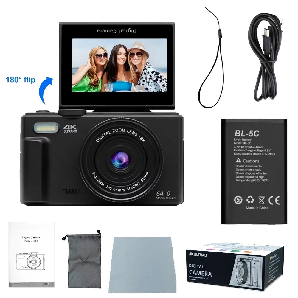 Our life AC600 Digital Camera 4K 64MP UHD Cameras