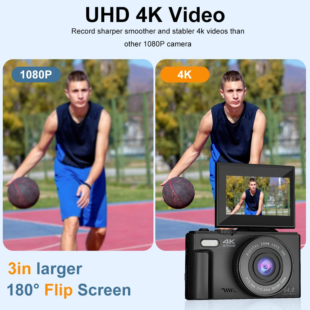 Our life AC600 Digital Camera 4K 64MP UHD Cameras