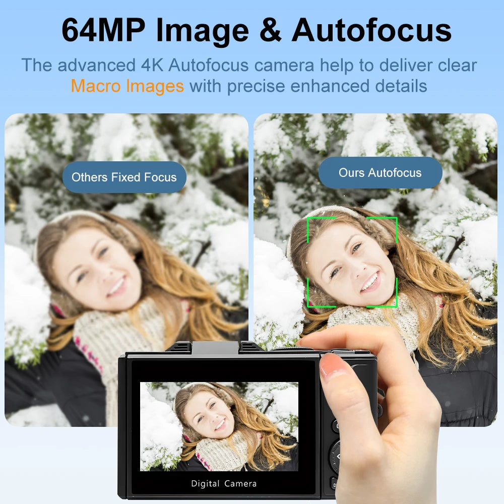Our life AC600 Digital Camera 4K 64MP UHD Cameras